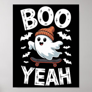 Halloween Geest Skateboard Boo Yeah Kostuum Jongen Poster