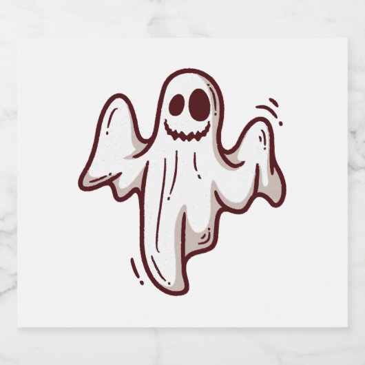 Halloween geest sparkling wijnetiket (Enkel label)