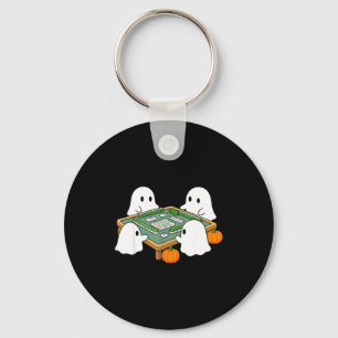 Halloween geest speelt mahjong griezelige mahjong sleutelhanger