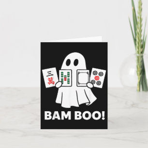 Halloween Geest Speelt Mahjong Spooky Bam Boo Kaart