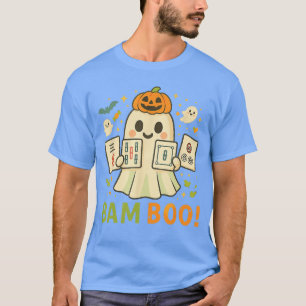 Halloween Geest Speelt Mahjong Spooky Boo Grappig T-shirt