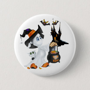 Halloween Geest Speld Ronde Button 5,7 Cm