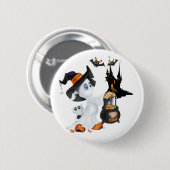 Halloween Geest Speld Ronde Button 5,7 Cm (Voorkant /achterkant)