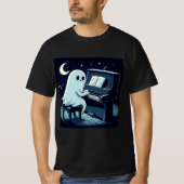 Halloween geest spelen piano grappig t-shirt (Voorkant)