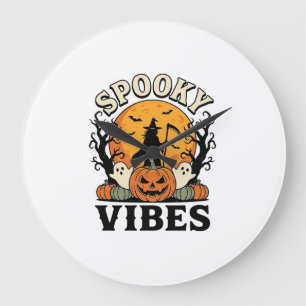 Halloween Geest Spookachtige Sfeer Pompoen Heks Vi Grote Klok