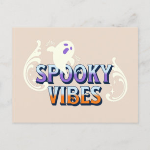 Halloween Geest Spookachtige Sfeer Retro Briefkaart