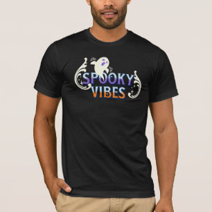 Halloween Geest Spookachtige Sfeer Typografie Lett T-shirt
