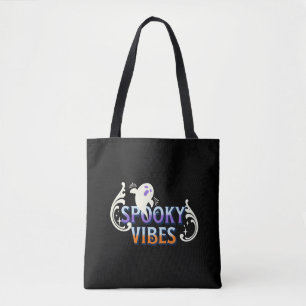 Halloween Geest Spookachtige Sfeer Typografie Lett Tote Bag