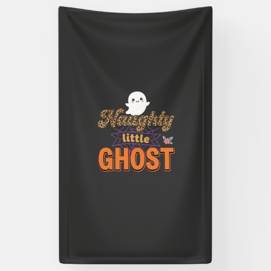 Halloween Geest Stout Klein Geest Ontwerp Spandoek (Verticaal)
