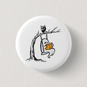 Halloween Geest Swing Lezen Ronde Button 3,2 Cm