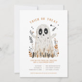 Halloween Geest Trick or Treat Uitnodigingen (Voorkant)