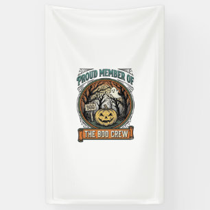 Halloween Geest Trots Lid Boo Crew Vintage Grappig Spandoek
