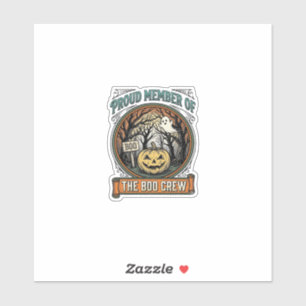 Halloween Geest Trots Lid Boo Crew Vintage Grappig Sticker