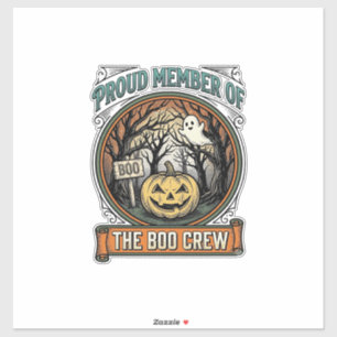 Halloween Geest Trots Lid Boo Crew Vintage Grappig Sticker