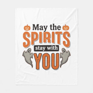 Halloween Geest Typografie Vintage Gravure Ontwerp Fleece Deken