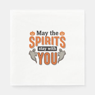 Halloween Geest Typografie Vintage Gravure Ontwerp Servet