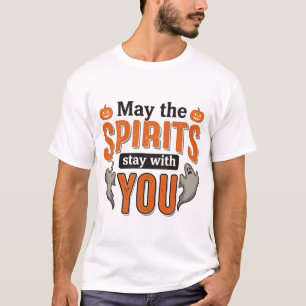 Halloween Geest Typografie Vintage Gravure Ontwerp T-shirt