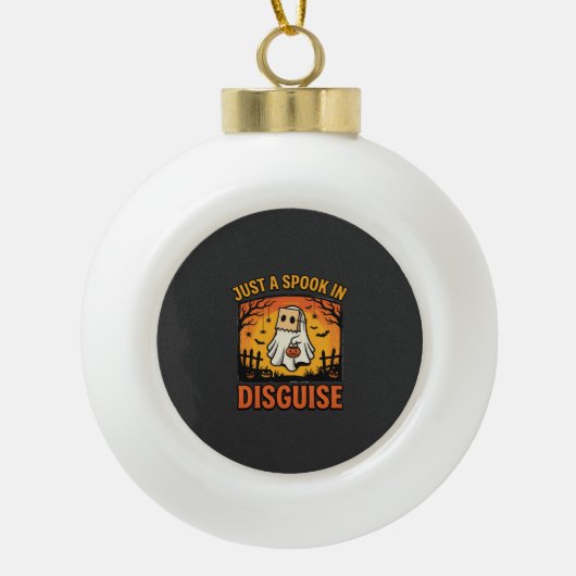 Halloween Geest Vermomming Keramische Bal Ornament (Voorkant)