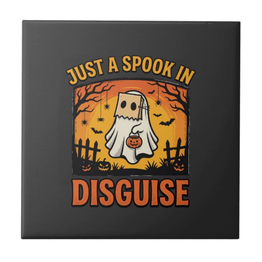 Halloween Geest Vermomming Tegeltje (Voorkant)