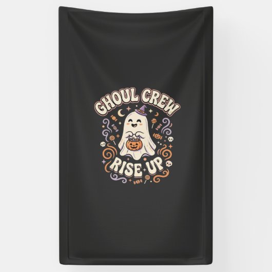 Halloween Geest Verschrikkelijke Kliek Spandoek (Verticaal)