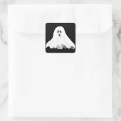Halloween geest vierkante sticker (Tas)