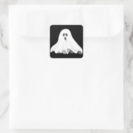 Halloween geest vierkante sticker (Tas)