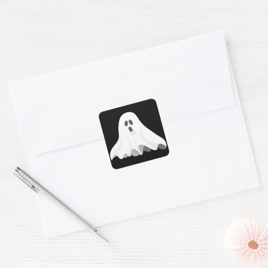 Halloween geest vierkante sticker (Envelop)