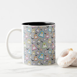 Halloween Geest, Vleermuizen, Ster, Confetti op Gr Tweekleurige Koffiemok
