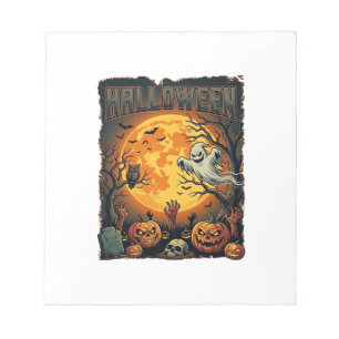 Halloween Geest Volle Maan Jack Lanterns Zombie Ha Notitieblok