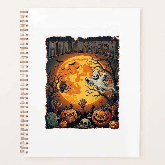 Halloween Geest Volle Maan Jack Lanterns Zombie Ha Planner (Voorkant)