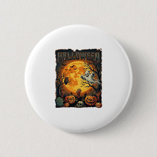 Halloween Geest Volle Maan Jack Lanterns Zombie Ha Ronde Button 5,7 Cm