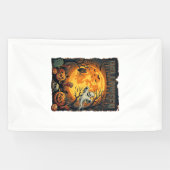 Halloween Geest Volle Maan Jack Lanterns Zombie Ha Spandoek (Horizontaal)