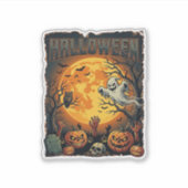 Halloween Geest Volle Maan Jack Lanterns Zombie Ha Sticker (Voorkant)