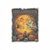 Halloween Geest Volle Maan Jack Lanterns Zombie Ha Sticker (Voorkant)
