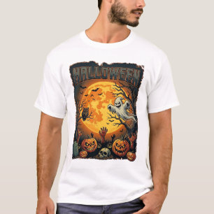 Halloween Geest Volle Maan Jack Lanterns Zombie Ha T-shirt