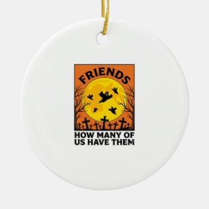 Halloween Geest Vrienden Grappig Vintage Horror_1 Keramisch Ornament