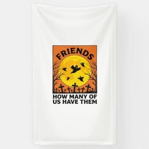 Halloween Geest Vrienden Grappig Vintage Horror_1 Spandoek
