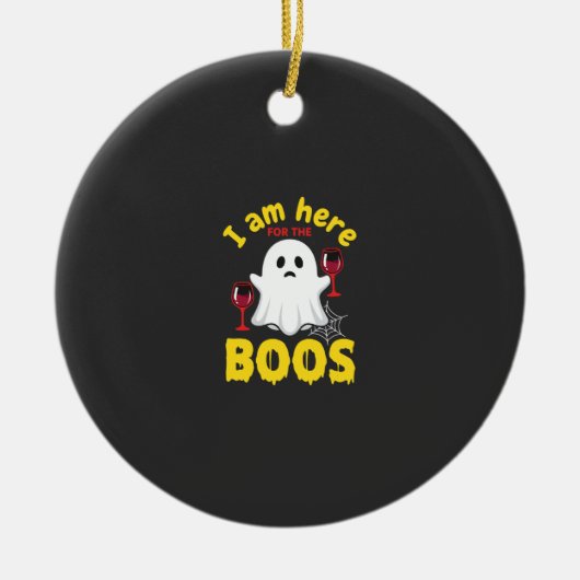 Halloween Geest Wijn Boos Design Keramisch Ornament (Voorkant)