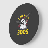 Halloween Geest Wijn Boos Ontwerp Grote Klok (Hoek)