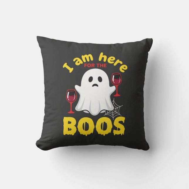 Halloween Geest Wijn Boos Ontwerp Kussen (Voorkant)