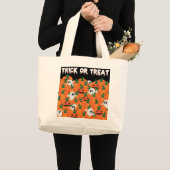 Halloween Geesten Behekste Pompoenveld Grote Tote Bag (Voorkant (product))