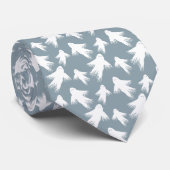 Halloween Geesten Blauw Grijs Stropdas (Opgerold)