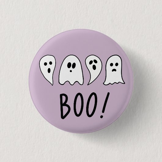 Halloween Geesten Boe Ronde Button 3,2 Cm (Voorkant)