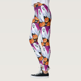 Halloween geesten en pompoenen leggings