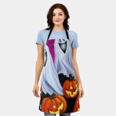 Halloween geesten en pompoenen schort (Gedragen)
