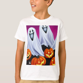 Halloween geesten en pompoenen t-shirt