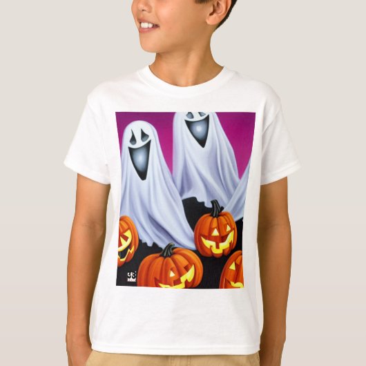 Halloween geesten en pompoenen t-shirt (Voorkant)