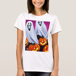 Halloween geesten en pompoenen t-shirt