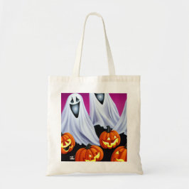 Halloween geesten en pompoenen tote bag
