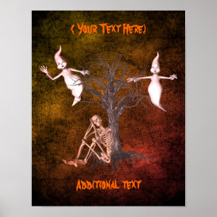 Halloween Geesten en Skelet gepersonaliseerd Poster